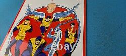 Vintage Conoco Gasoline Porcelain Sign X-Men Marvel Comics Group Gas Pump Sign