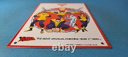 Vintage Conoco Gasoline Porcelain Sign X-Men Marvel Comics Group Gas Pump Sign
