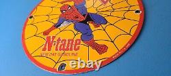 Vintage Conoco Porcelain Spiderman Gasoline Superhero Comic Book Oil Rack Sign