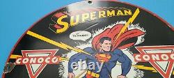 Vintage Conoco Superman Gas Porcelain N-tane Gasoline And Oil Pump Sign