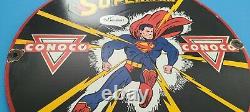 Vintage Conoco Superman Gas Porcelain N-tane Gasoline And Oil Pump Sign