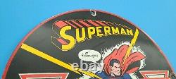 Vintage Conoco Superman Gas Porcelain N-tane Gasoline And Oil Pump Sign