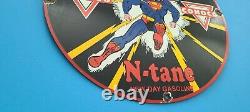 Vintage Conoco Superman Gas Porcelain N-tane Gasoline And Oil Pump Sign