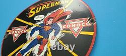 Vintage Conoco Superman Gas Porcelain N-tane Gasoline And Oil Pump Sign