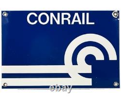 Vintage Consolidated Rail Corporation Porcelain Sign Train Station Conrail Gas