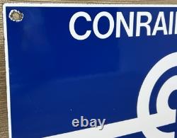 Vintage Consolidated Rail Corporation Porcelain Sign Train Station Conrail Gas