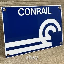 Vintage Consolidated Rail Corporation Porcelain Sign Train Station Conrail Gas