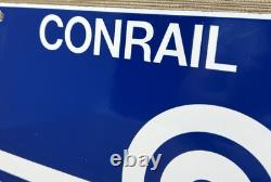 Vintage Consolidated Rail Corporation Porcelain Sign Train Station Conrail Gas