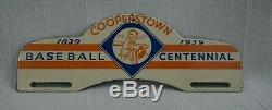 Vintage Cooperstown Gasoline Porcelain Sign Gas Oil Baseball Mlb Plate Topper