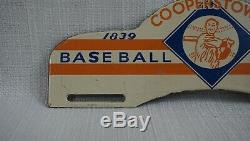 Vintage Cooperstown Gasoline Porcelain Sign Gas Oil Baseball Mlb Plate Topper