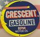 Vintage Crescent Gasoline Porcelain Sign Gas Station Rpm Motor Oil Pump Plate