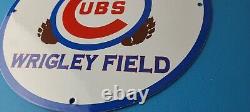 Vintage Cubs Wrigley Field Sign MLB Baseball Stadium Porcelain Gas Pump Sign