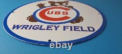 Vintage Cubs Wrigley Field Sign MLB Baseball Stadium Porcelain Gas Pump Sign