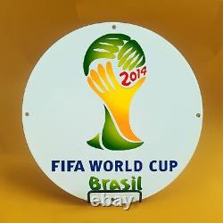 Vintage Custom Fifa World Cup 2014 Brasil Logo Porcelain Enamel Sign