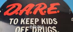 Vintage DARE Sign Porcelain General Store Drugs Gas Pump Plate Sign