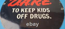 Vintage DARE Sign Porcelain General Store Drugs Gas Pump Plate Sign