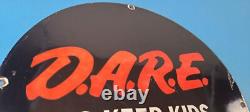 Vintage DARE Sign Porcelain General Store Drugs Gas Pump Plate Sign