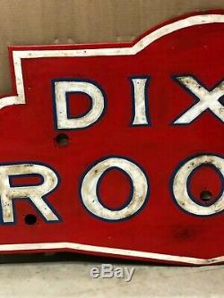 Vintage DIXIE ROOMS Sign NEON Skin Gas Oil OLD Motel Hotel Rent Inn CAN SHIP