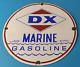 Vintage Dx Diamond Motor Oil Sign Marine Gasoline Outboard Pump Porcelain Sign