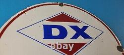 Vintage DX Diamond Motor Oil Sign Marine Gasoline Outboard Pump Porcelain Sign