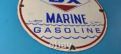 Vintage DX Diamond Motor Oil Sign Marine Gasoline Outboard Pump Porcelain Sign