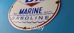 Vintage DX Diamond Motor Oil Sign Marine Gasoline Outboard Pump Porcelain Sign