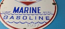 Vintage DX Diamond Motor Oil Sign Marine Gasoline Outboard Pump Porcelain Sign
