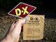 Vintage D-x Flashad Nos License Plate Topper Auto Sign Gas Oil Service Station
