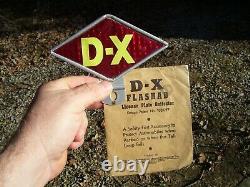 Vintage D-X Flashad nos License Plate Topper auto sign Gas Oil service station