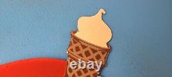 Vintage Dairy Queen Sign Porcelain Diner Gas Pump Ice Cream Cone Sign