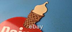 Vintage Dairy Queen Sign Porcelain Diner Gas Pump Ice Cream Cone Sign