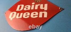 Vintage Dairy Queen Sign Porcelain Diner Gas Pump Ice Cream Cone Sign