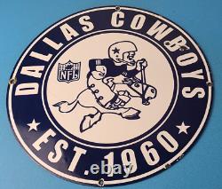 Vintage Dallas Cowboys Porcelain Sign Texas Football NFL Gas Pump Sign