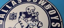 Vintage Dallas Cowboys Porcelain Sign Texas Football NFL Gas Pump Sign