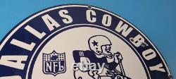Vintage Dallas Cowboys Porcelain Sign Texas Football NFL Gas Pump Sign