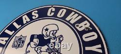 Vintage Dallas Cowboys Porcelain Sign Texas Football NFL Gas Pump Sign