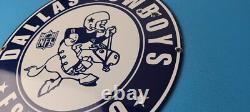 Vintage Dallas Cowboys Porcelain Sign Texas Football NFL Gas Pump Sign