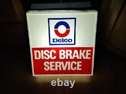 Vintage Delco Disc Brake Service Lighted Sign NOS Advertising Display 1970s GM