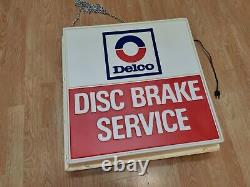 Vintage Delco Disc Brake Service Lighted Sign NOS Advertising Display 1970s GM