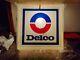 Vintage Delco Lighted Embossed Sign Nos In Box Advertising Display 1970s Gm Rare