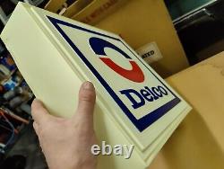 Vintage Delco Lighted Embossed Sign NOS in Box Advertising Display 1970s GM Rare