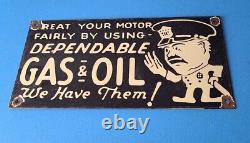 Vintage Dependable Gasoline Porcelain Gas Service Station 12 Pump Plate Sign
