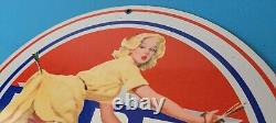 Vintage Derby Gasoline Sign Porcelain, Motor Oil Gas Pump Plate Sign