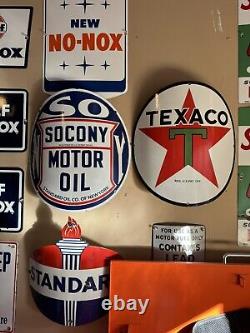 Vintage Design Texaco 15 Curved Pump Plate Porcelain Pump Sign Gas Oil
