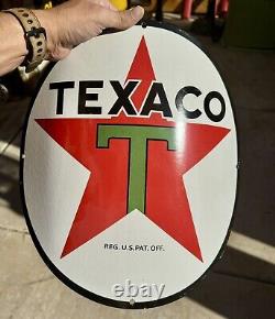 Vintage Design Texaco 15 Curved Pump Plate Porcelain Pump Sign Gas Oil
