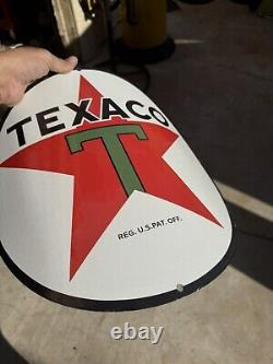 Vintage Design Texaco 15 Curved Pump Plate Porcelain Pump Sign Gas Oil