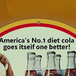 Vintage Diet Pepsi Cola Drink Porcelain Enamel Gas Oil Station Pump Oil Sign