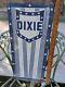 Vintage Dixie Gas Pump Plate Sign Oil Station Painted Metal