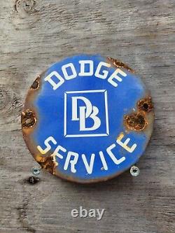 Vintage Dodge Porcelain Sign Gas Station Oil Service Garage Repair Car Sales