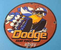 Vintage Dodge Sign Muscle Gas Cars Scat Pack Porcelain Sign